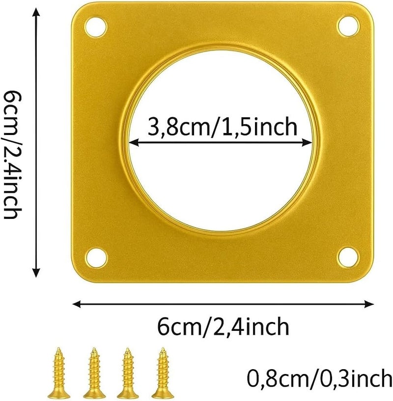CEDAR ALPHA Bird House Guard Hole Plate - Larger Stainless Steel Shape with Rain Buffle - Entrance Predator Guards Metal Plate - 38 mm 1.5" Hole Sizes - Square Rings Entry Hole Protector (Golden 6 Pieces) - Image 3